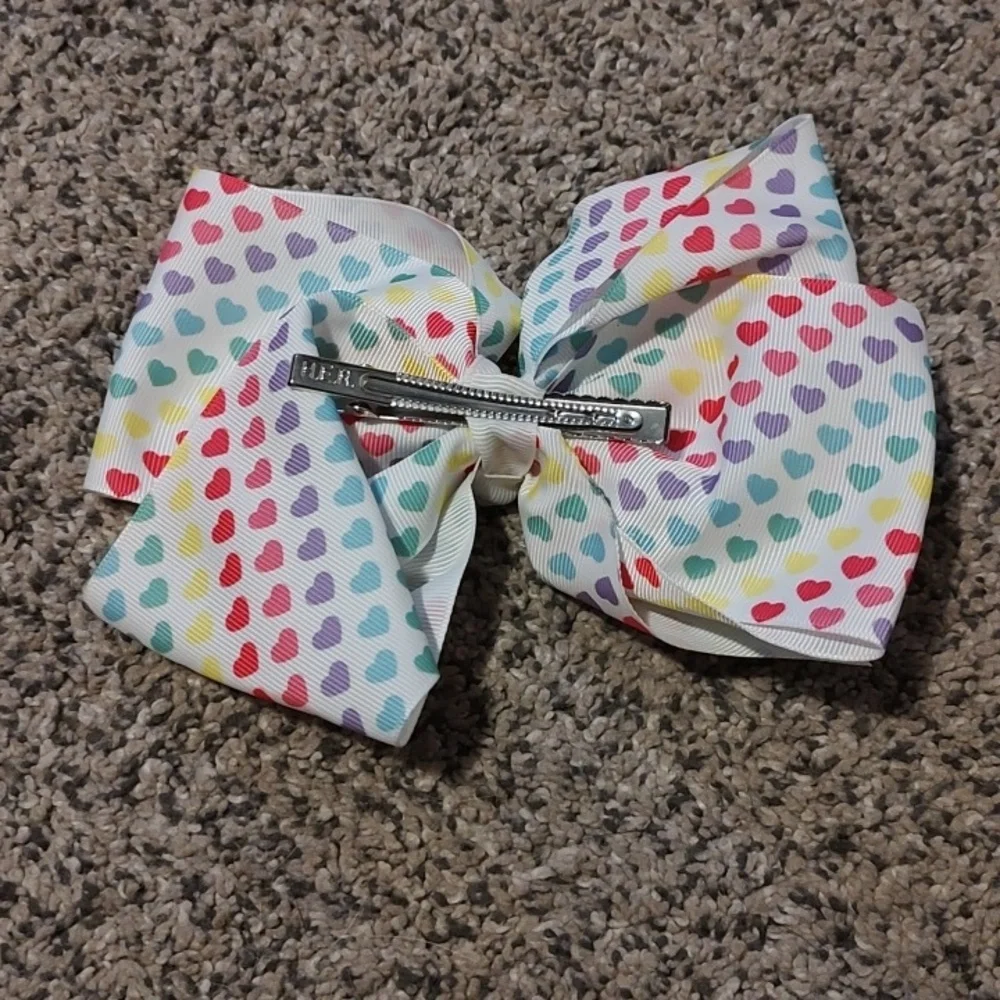 Colorful Heart Pattern Kids Hair Bow